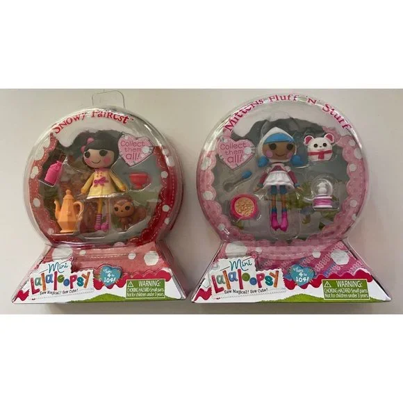 NEW Lalaloopsy Mini Doll Snowy Fairest/ Mittens Fluff 'N Stuff Snow Globe lot - Picture 2 of 4